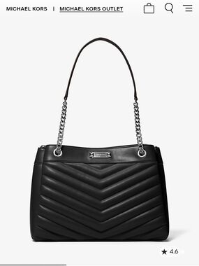 MICHAEL KORS Black Quilted Shoulder Bag with Chain Strap